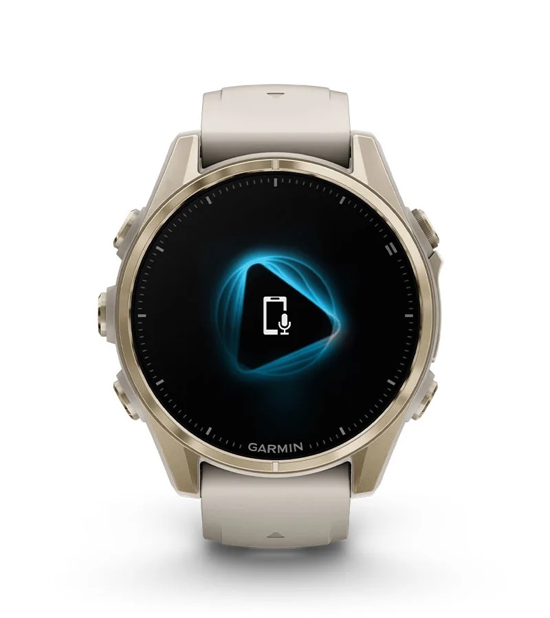 Умные часы Garmin Fenix 8, 43 мм, AMOLED, Sapphire soft gold stainless steel with fog gray leather band plus fog gray/dark sandstone silicone band